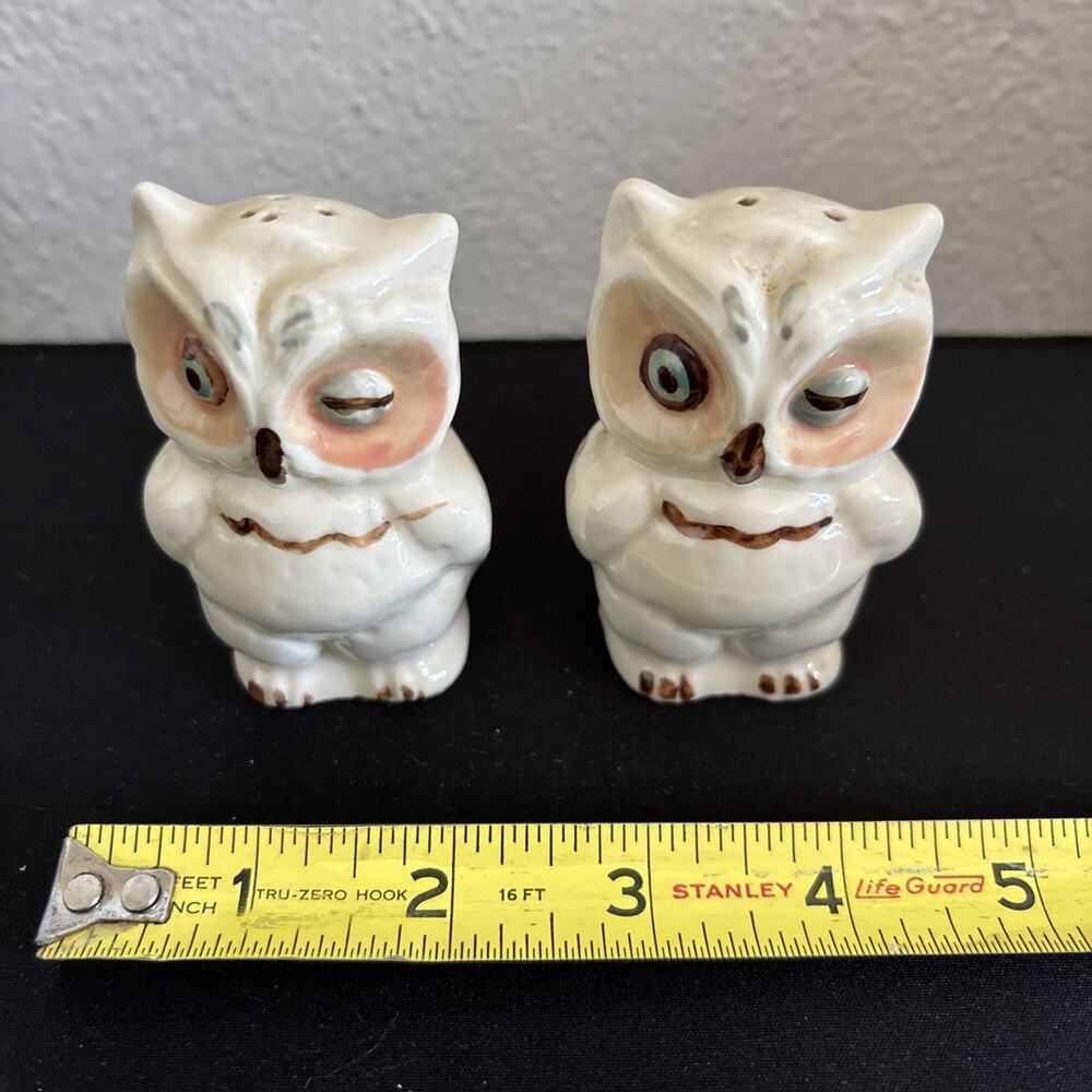 vintage Shawnee Pottery Winking Owl salt and pepper shakers